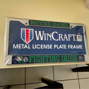 Notre dame chrome laser cut license plate frame NCAA official
